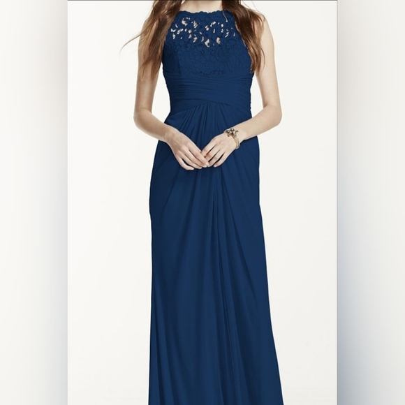 Navy Blue Davids Bridal Navy Blue David's Bridal Horizon Blue Dress  Bride Dresses
